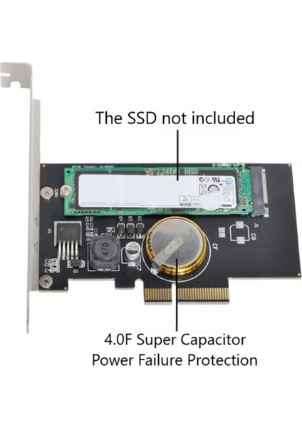 Pcı-E 3.0 X4 - M.2 Ngff M Anahtar SSD Nvme Kart Adaptörü Pcı Express Elektrik Kesintisi Koruması ile 4.0f Süper Kapasitör (Yurt Dışından) indirimleri