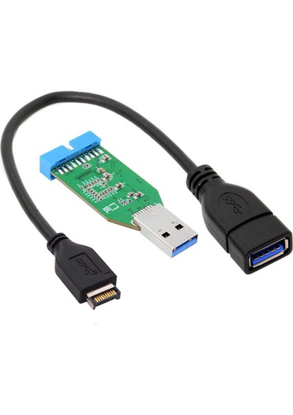 Anakart Üzerinde USB 3.1 Kablosu 20 Pimli Fiş Soketi Hub Adaptörü Anakart Soketi 20 Pimli Hub'a (Usb 3.1 - 3.0) (Yurt Dışından)