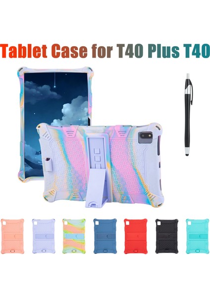 T40 Plus T40 Için Tablet Kılıfı 10.4 Inç Silikon Tablet Kılıfı Telcast T40 Için Kalemli Tablet Standı (H) (Yurt Dışından)