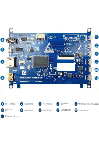 5 Inç LCD Ekran Sürücü Kartı Desteği 800X480 LCD Dokunmatik Monitör Sürücü Kartı (Yurt Dışından)