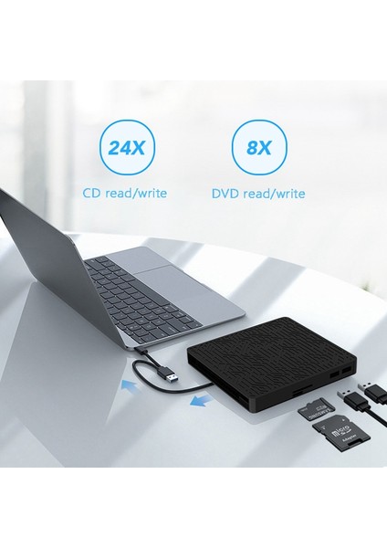 Harici DVD Sürücüsü USB 3.0 Type-C Windows Linux Dizüstü Bilgisayar Için Taşınabilir Hub Burner Cd/dvd Sürücüsü (Yurt Dışından)