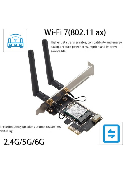 Wifi 7 BE200 Pcı-E Wifi Kartı Bluetooth 5.4 Tri Band 2.4g & 5g ve 6 Ghz 8774 Mbps WIN11 Için Kablosuz BE200 Ağ Kartı (Yurt Dışından)