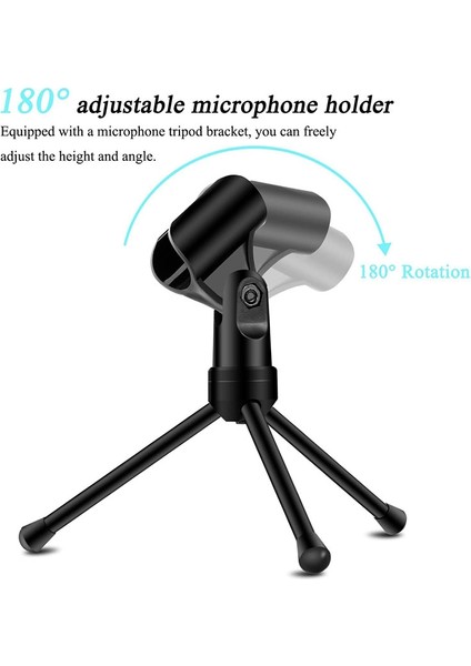 Yayın, Sohbet, Video Konferansı Için Tripod Standlı Kondenser Mikrofon Profesyonel Kayıt Mikrofonu, (Yurt Dışından)
