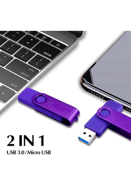 Flash Disk, Oksitlenmiş Klips (Usb+Tip C) 3.0 8gb Flash Bellek U Disk, Android Cihaz/pc/tablet/(Siyah) (Yurt Dışından)