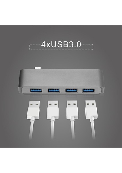 Usb3.0 Hub Tip-C 4 Bağlantı Noktalı 5 Gbps Usb-C Hub Adaptörü USB 3.0 Dizüstü Bilgisayar Aksesuarları Bilgisayar Için (Yurt Dışından)