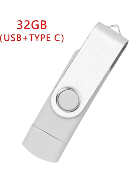 Flash Disk, Oksitlenmiş Klips (Usb+Tip C) 3.0 32GB Flash Bellek U Disk, Android Cihaz/pc/tablet/(Beyaz) (Yurt Dışından)