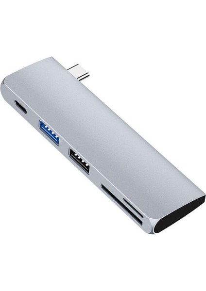 Usb-C Hub Adaptörü, USB 3.0 USB 2.0 Bağlantı Noktalarına Sahip Taşınabilir 5'i 1 Arada USB Tip C Adaptörü, Sd/tf Kart Okuyucu ve Pd Şarj Bağlantı Noktası (Yurt Dışından)