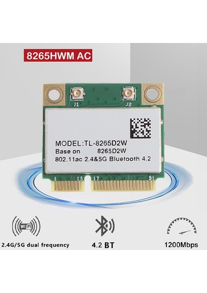 8265 Ac 8265D2W Wifi Kartı 1200 M 2.4/5g Çift Bant Mini Pcıe Bluetooth 4.2 Win7 Win 8 Win 10 Için (Yurt Dışından)