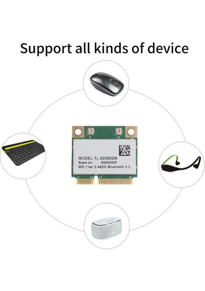 8265 Ac 8265D2W Wifi Kartı 1200 M 2.4/5g Çift Bant Mini Pcıe Bluetooth 4.2 Win7 Win 8 Win 10 Için (Yurt Dışından)