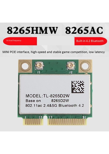 8265 Ac 8265D2W Wifi Kartı 1200 M 2.4/5g Çift Bant Mini Pcıe Bluetooth 4.2 Win7 Win 8 Win 10 Için (Yurt Dışından)