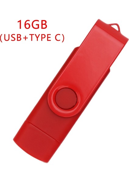 Flash Disk, Oksitlenmiş Klips (Usb+Tip C) 3.0 16GB Flash Bellek U Disk, Android Cihaz/pc/tablet/(Kırmızı) (Yurt Dışından)