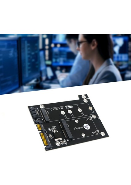Sürüm 2'si 1 Arada Msata / M.2 Ngff Ssd'yi LED Göstergeli Çift Sata3 6gbps Dönüştürücü Adaptör Kartına Yükseltme (Yurt Dışından)