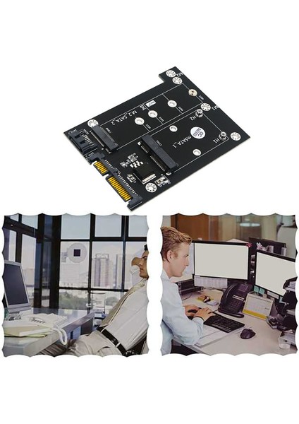 Sürüm 2'si 1 Arada Msata / M.2 Ngff Ssd'yi LED Göstergeli Çift Sata3 6gbps Dönüştürücü Adaptör Kartına Yükseltme (Yurt Dışından)