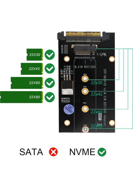 Ek Kartlar M.2 Ssd'den U2 Adaptörüne Nvme M2 SSD U2 Adaptör Kartı Anahtarı M Genişletme Kartı (Yurt Dışından)