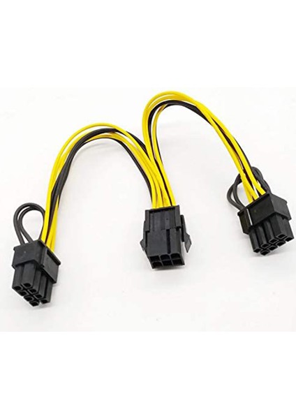 6 Adet Gpu VGA Pcıe 6 Pin Dişi - Çift 2x 8 Pin (6+2) Erkek Pcı Express Güç Adaptörü Y-Splitter Uzatma Kablosu (20 Cm) (Yurt Dışından) fiyatları