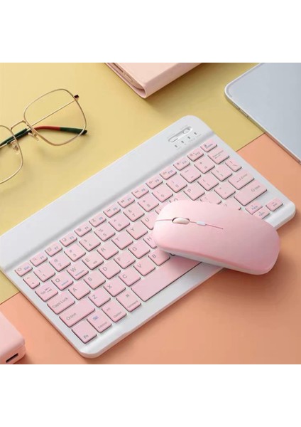 Android/ıos/windows Için Cep Telefonları ve Tabletler Için Kablosuz Bluetooth Klavye ve Fare Seti 78 Tuşlu Klavye 2.4g (Yurt Dışından)