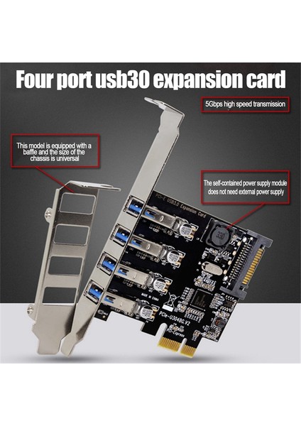 Bilgisayar Usb3.0 Genişletme Kartı Dört Bağlantı Noktalı Pcı-E - Usb3.0 Arka 4 Bağlantı Noktalı Genişletme Kartı Çipi (Yurt Dışından) fırsatları