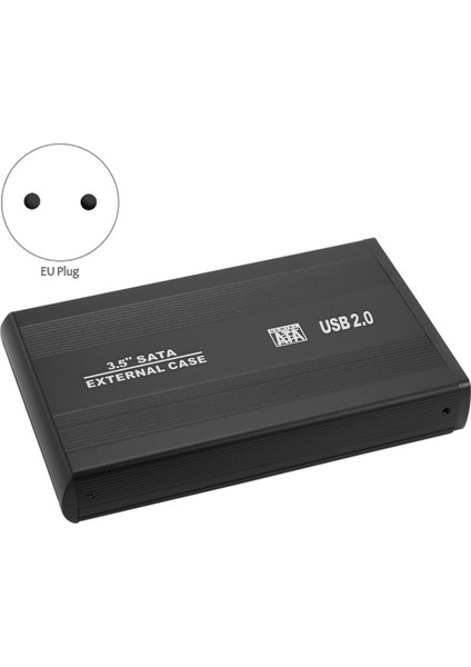 3,5 Inç USB 2.0 Sata Harici HDD Disk Sabit Disk Muhafaza Kasa Kapağı Harici Saklama Kutusu (Ab Tak USB 2.0) (Yurt Dışından)