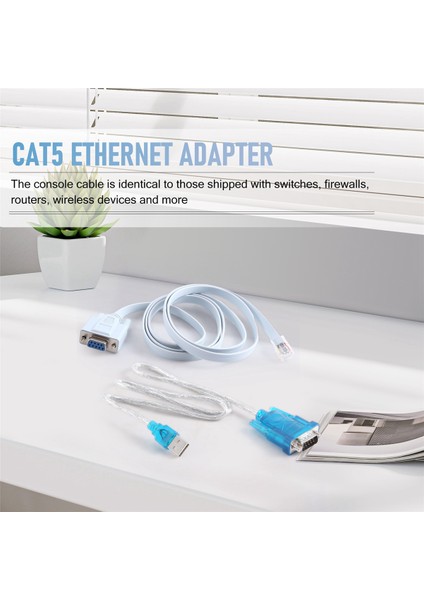 RJ45 Ağ Kablosu Seri Kablo RJ45 - Db9 ve RS232 - USB (2'si 1 Arada) Cat5 Ethernet Adaptörü Lan Konsol Kablosu (Yurt Dışından)