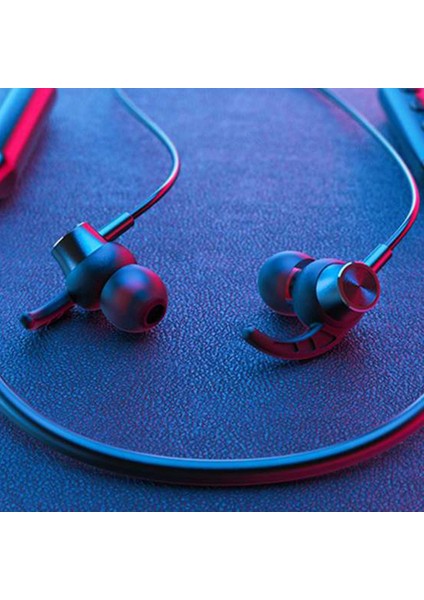 Bluetooth Kulaklık Kablosuz Spor Kulaklıkları Stereo Subwoofer Asılı Boyuna Monte Manyetik Su Geçirmez Kulaklık, Siyah (Yurt Dışından)
