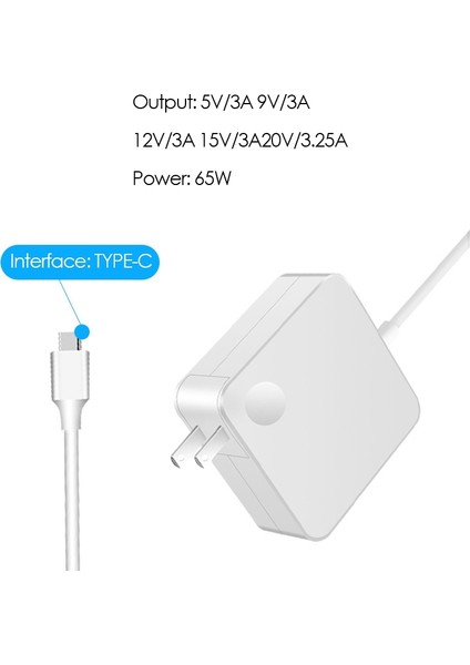 65W Dizüstü Bilgisayar Şarj Cihazı Dizüstü Tablet Telefon Güç Kaynağı Için Uygundur Dc: Tip-C Bağlantı Noktası Akıllı Hızlı Şarj Ab Tak (Yurt Dışından) fiyatları