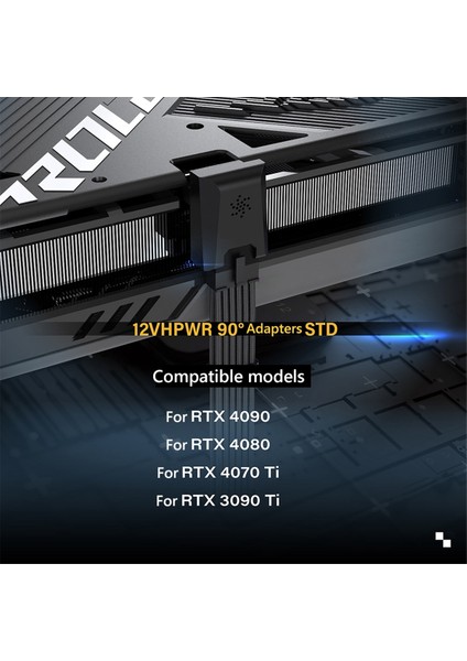 Güç Kaynağı Konektörü 16PIN(12+4PIN) Atx3.0 12VHPWR 450W Grafik Kartı Gpu 90 Derece Adaptör RTX4090 Siyah Std (Yurt Dışından)