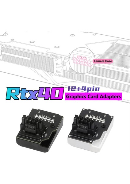Güç Kaynağı Konektörü 16PIN(12+4PIN) Atx3.0 12VHPWR 450W Grafik Kartı Gpu 90 Derece Adaptör RTX4090 Siyah Std (Yurt Dışından)