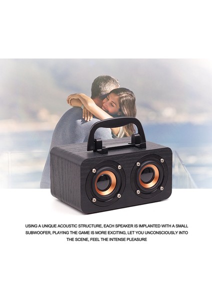 Pro Table Ahşap Bluetooth Hoparlör Bluetooth 4.1 Mikrofonlu Çift Hoparlör/3.5mm/aux-In/tf Kart Soketi Siyah (Yurt Dışından) modelleri