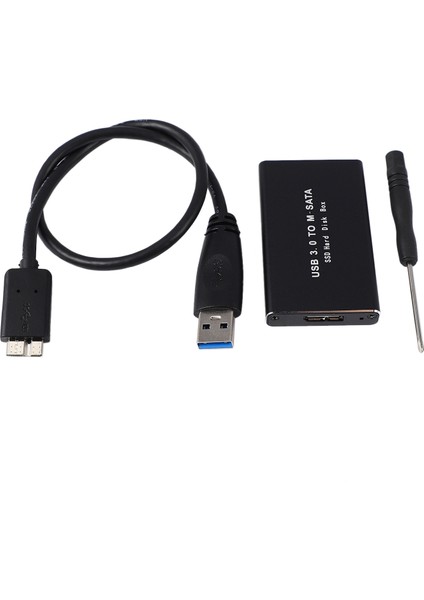 Msata USB 3.0 Sabit Disk Sürücüsü SSD Muhafaza Adaptör Kablosu Kılıfı Alüminyum M.2 SSD Harici HDD Kutusu (Yurt Dışından)