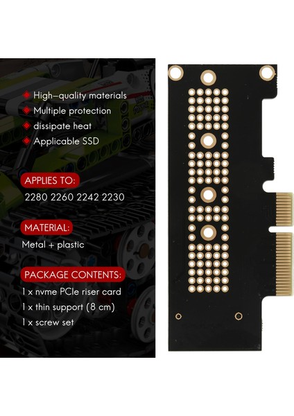 M2 - Pci-E 1x Genişletme Kartı M.2 Sabit Disk - SSD Kart Okuyucusu Için Nvme M2 Protokolü Için 2280 2260 2242 2230 (Yurt Dışından)