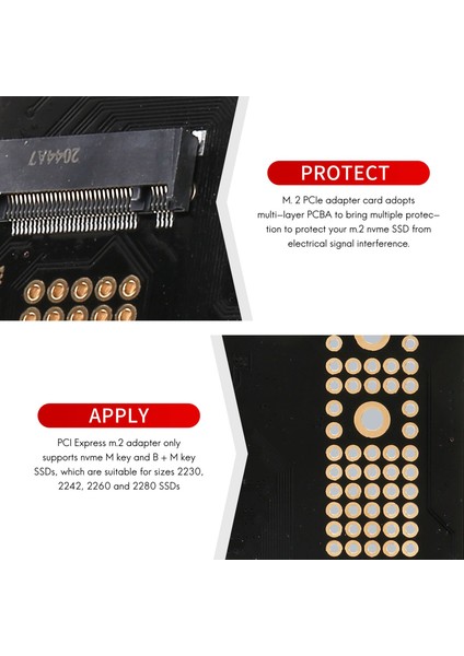 M2 - Pci-E 1x Genişletme Kartı M.2 Sabit Disk - SSD Kart Okuyucusu Için Nvme M2 Protokolü Için 2280 2260 2242 2230 (Yurt Dışından)