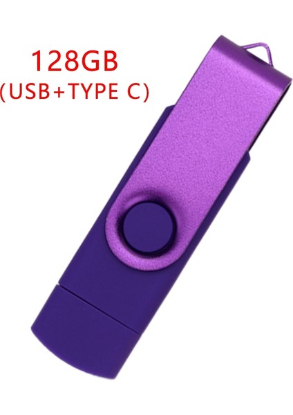 Flash Disk, Oksitlenmiş Klips (Usb+Type C) 3.0 128GB Flash Bellek U Disk, Android Cihaz/pc/tablet/(Mor) (Yurt Dışından)