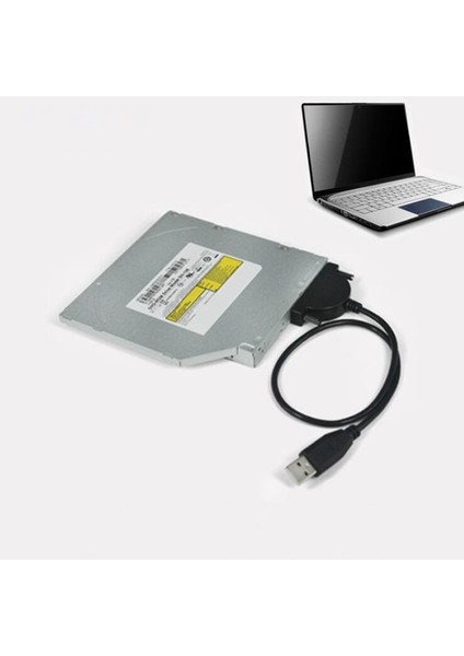 Usb2.0 Sata Optik Disk Sürücü Kablosu, Dizüstü Bilgisayar Sürücüsü Için 6 + 7pin Dönüşüm Kablosu Sata'dan Usb2.0 Kablosuna (Yurt Dışından)