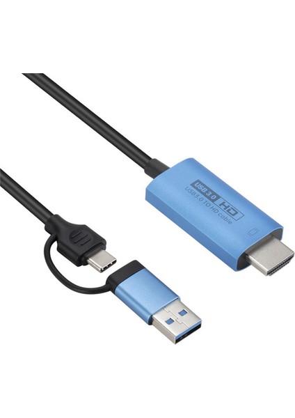 Telefondan Tv'ye Adaptör Kablosu, Tip C/mikro Usb'den Uyumlu Adaptör 1080P'YE Uyumlu Dönüştürücü (Yurt Dışından)