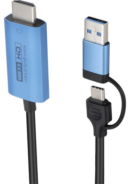 Telefondan Tv'ye Adaptör Kablosu, Tip C/mikro Usb'den Uyumlu Adaptör 1080P'YE Uyumlu Dönüştürücü (Yurt Dışından)