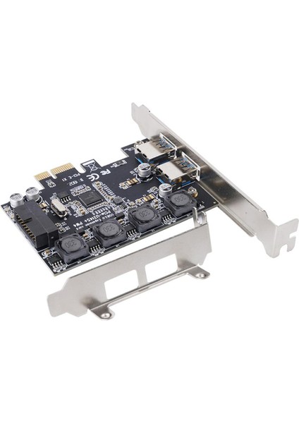 5 Gbps Ultra Yüksek Hızlı 19PIN Pci-E Kart 2 Bağlantı Noktalı Pcie'den Usb3.0'a 19PIN + Masaüstü Bilgisayarlar Için Öne Monte Genişletme Kartı (Yurt Dışından)