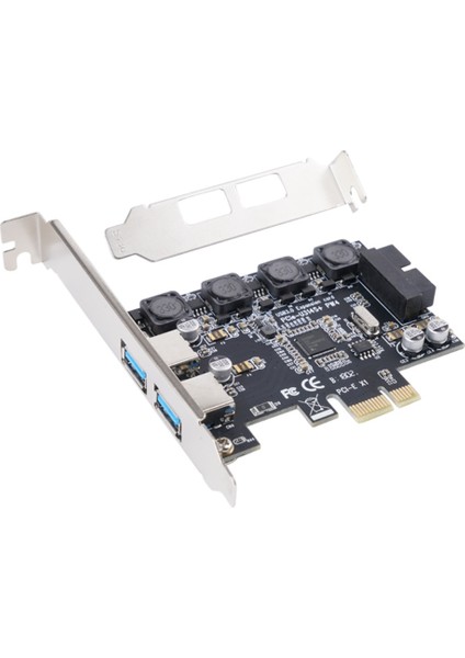5 Gbps Ultra Yüksek Hızlı 19PIN Pci-E Kart 2 Bağlantı Noktalı Pcie'den Usb3.0'a 19PIN + Masaüstü Bilgisayarlar Için Öne Monte Genişletme Kartı (Yurt Dışından)