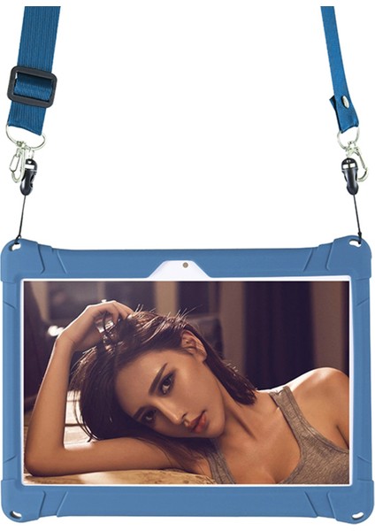 M30 M30 Pro 10.1 Inç Tablet Koruma Kılıfı Için Silikon Kılıf Askı ve Kalemli Tablet Standı (Mavi) (Yurt Dışından) indirimleri