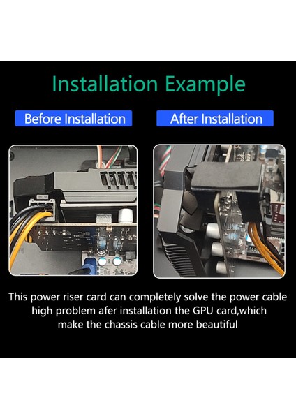 2 Adet Atx 6pin Dişi 6pin Erkek 180 Derece Açılı Güç Adaptörü Dönüştürücü Masaüstü Bilgisayarlar Için Görüntü Kartı (Yurt Dışından)