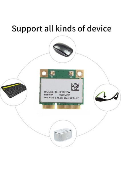 8260AC 8260D2W Wifi Kartı 802.11AC 8260HMW 1200 Mbps Mini Pcı-E 2.4g/5g Bluetooth 4.2 Win7 Win 8 Win 10 Için (Yurt Dışından)