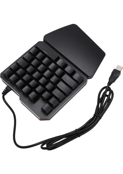 35 Tuşları Mavi Anahtarı Mini Oyun Tuş Takımı LED Aydınlatmalı Kablolu USB Klavye Dizüstü Bilgisayar Için Tek Elle Mekanik Klavye (Yurt Dışından)