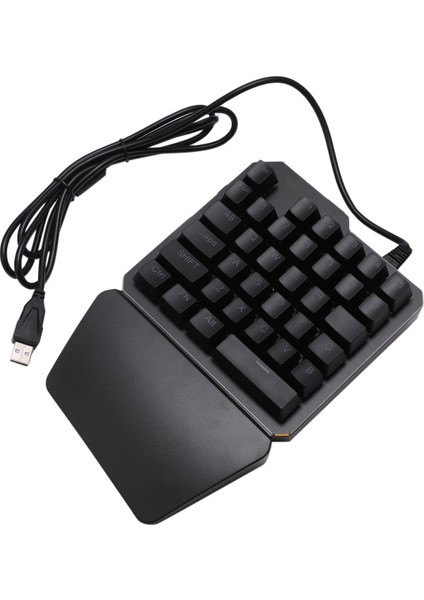 35 Tuşları Mavi Anahtarı Mini Oyun Tuş Takımı LED Aydınlatmalı Kablolu USB Klavye Dizüstü Bilgisayar Için Tek Elle Mekanik Klavye (Yurt Dışından)