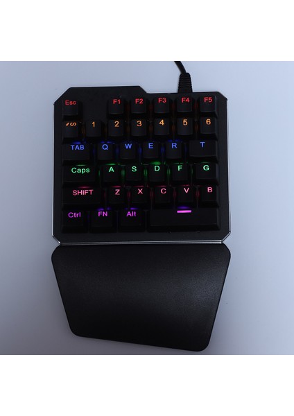 35 Tuşları Mavi Anahtarı Mini Oyun Tuş Takımı LED Aydınlatmalı Kablolu USB Klavye Dizüstü Bilgisayar Için Tek Elle Mekanik Klavye (Yurt Dışından)