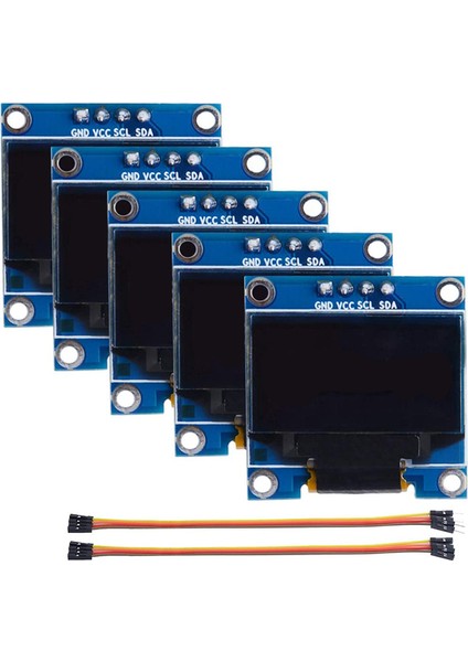 5 Adet 0.96 Inç OLED Modülü 128X64 Beyaz Sürücü Iıc Seri Ekran Devre Kartı Modülü, Beagle Kemik Siyah (Yurt Dışından)