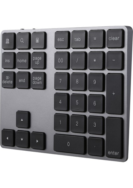 Alüminyum Alaşımlı 34 Tuşlar Bluetooth Kablosuz Sayısal Tuş Takımı, Windows, Ios, Os, Android Tablet Dizüstü Bilgisayar Için Dijital Klavye (Siyah) (Yurt Dışından)