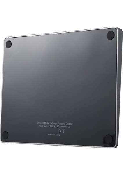 Alüminyum Alaşımlı 34 Tuşlar Bluetooth Kablosuz Sayısal Tuş Takımı, Windows, Ios, Os, Android Tablet Dizüstü Bilgisayar Için Dijital Klavye (Siyah) (Yurt Dışından)