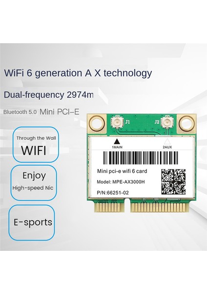 Wifi 6e AX3000H Kablosuz Wifi Ağ Kartı Bt 5.2 Mini Pcıe Wi-Fi Adaptörü Için Masaüstü/dizüstü Bilgisayar WIN10 (Yurt Dışından)