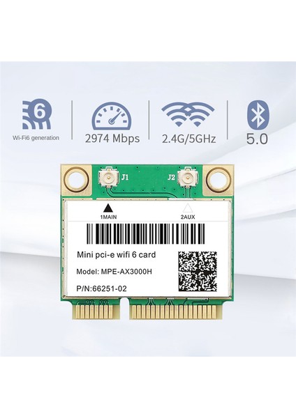 Wifi 6e AX3000H Kablosuz Wifi Ağ Kartı Bt 5.2 Mini Pcıe Wi-Fi Adaptörü Için Masaüstü/dizüstü Bilgisayar WIN10 (Yurt Dışından)
