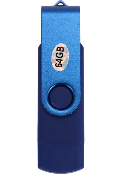 64GB Renkli USB 3.0 Flash Sürücü Otg Pendrive Mikro-Usb Sopa Harici Depolama Memory Stick Android Için Mavi (Yurt Dışından)