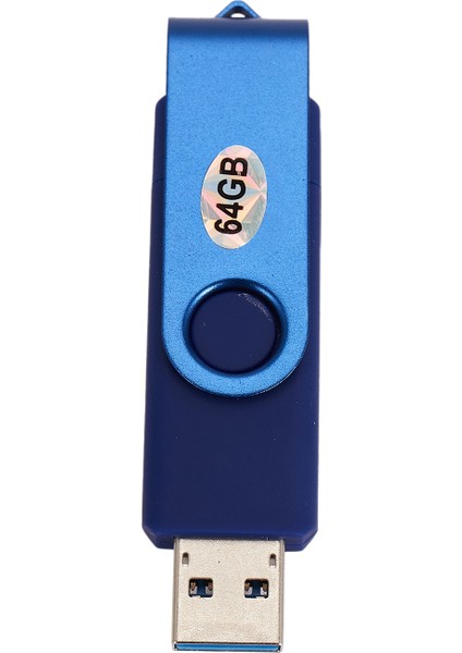 64GB Renkli USB 3.0 Flash Sürücü Otg Pendrive Mikro-Usb Sopa Harici Depolama Memory Stick Android Için Mavi (Yurt Dışından)
